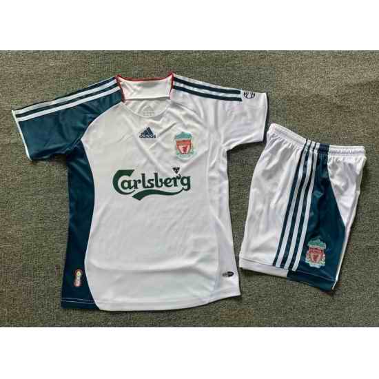 Youth Retro Soccer Jerseys Livepool White